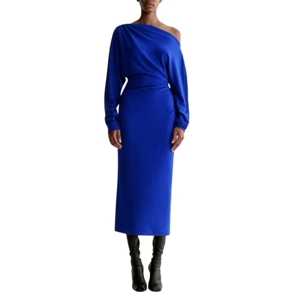 A.L.C. Sonny Knit Midi Dress Yves Blue Size XL